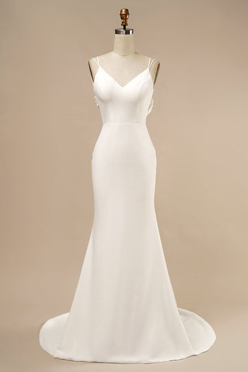 Vestido de noiva da sereia Boho com folhos